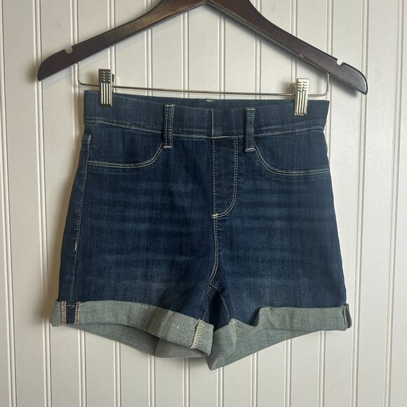 Judy Blue Pull On Dark Wash Cuffed Shorts O22 - Picture 1 of 5